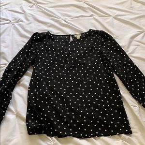 Black and white polka dot blouse